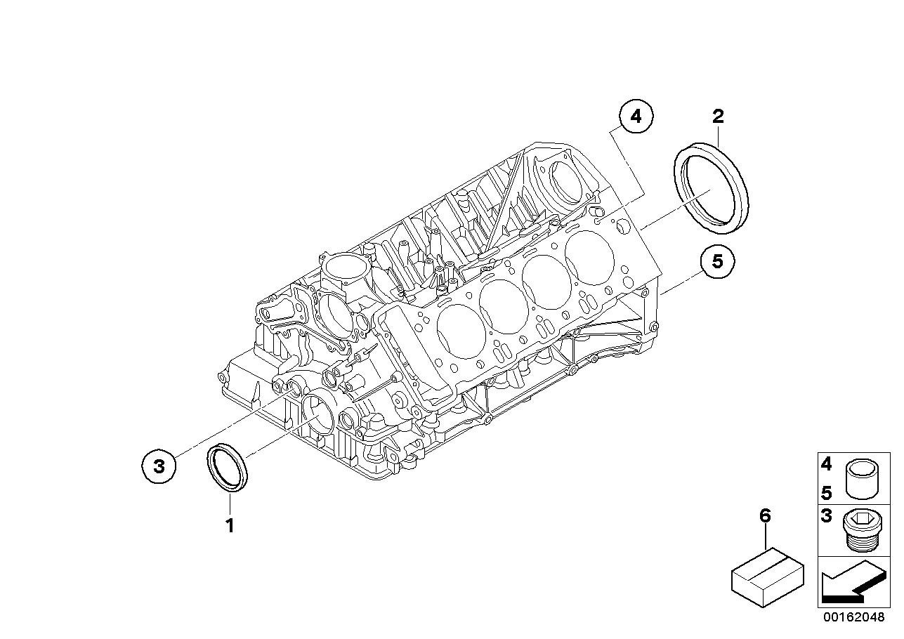 Cylinderblock/monteringsdetaljer