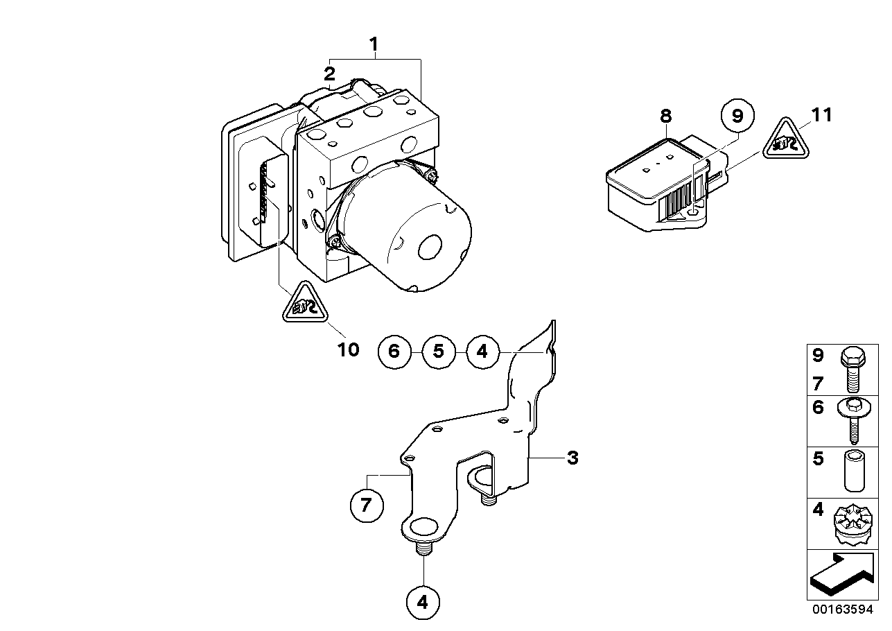 Hydro unit DSC/control unit/fastening