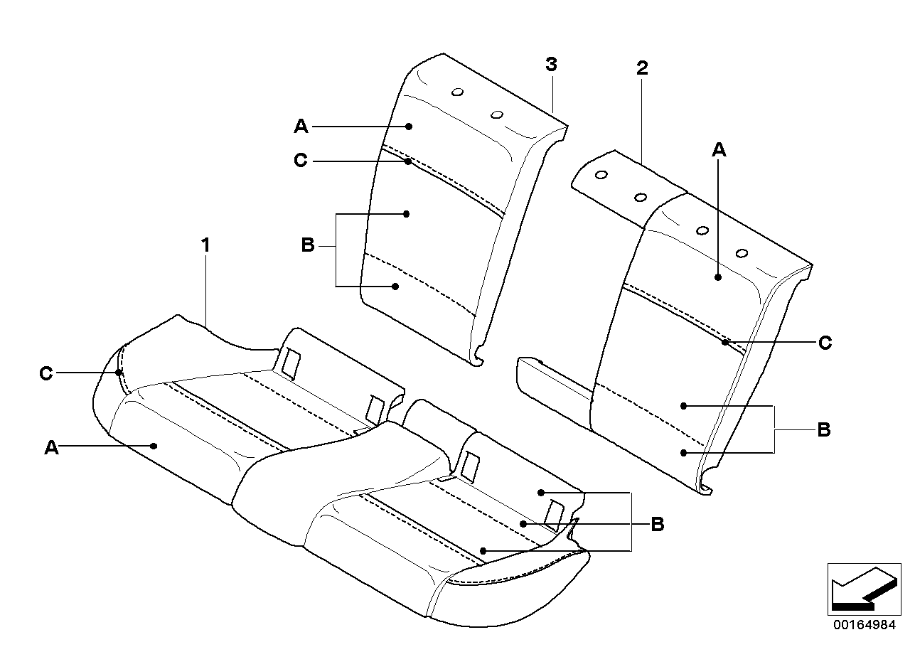 Individual through-loading seat, rear,LC