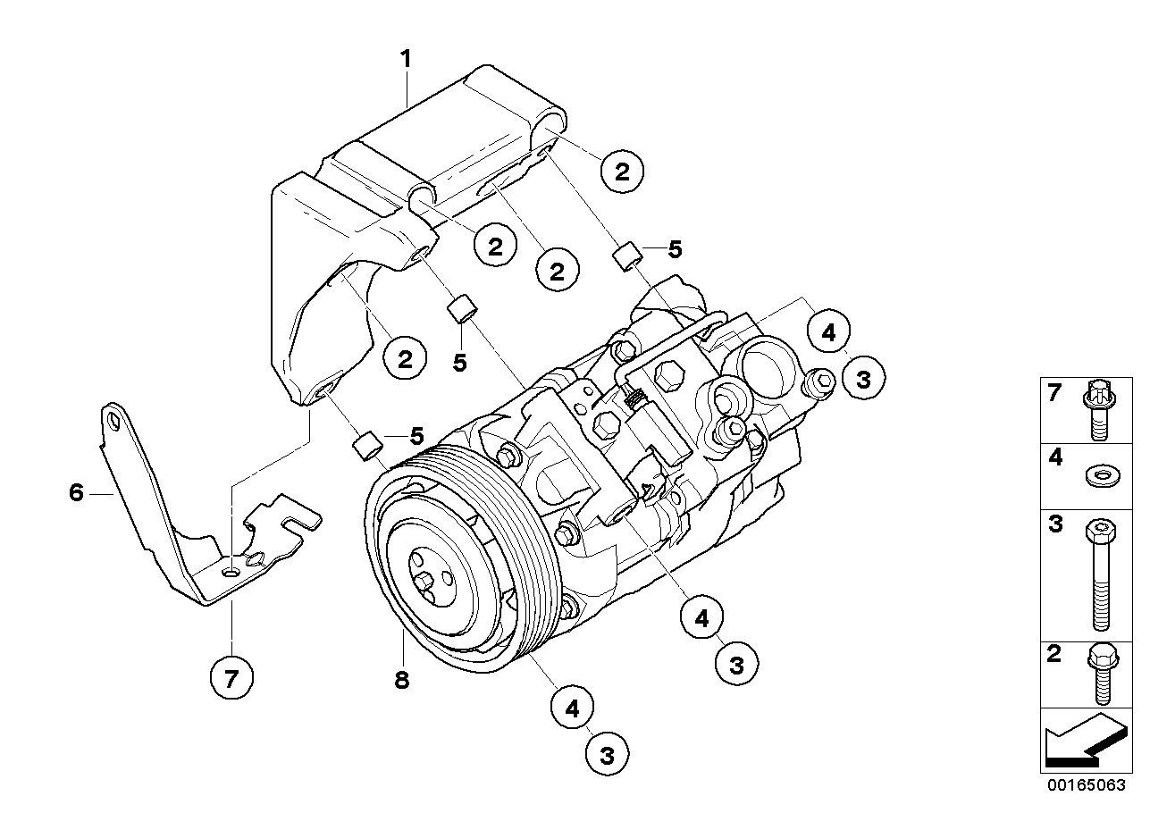 Klima kompresörü/Montaj parçaları