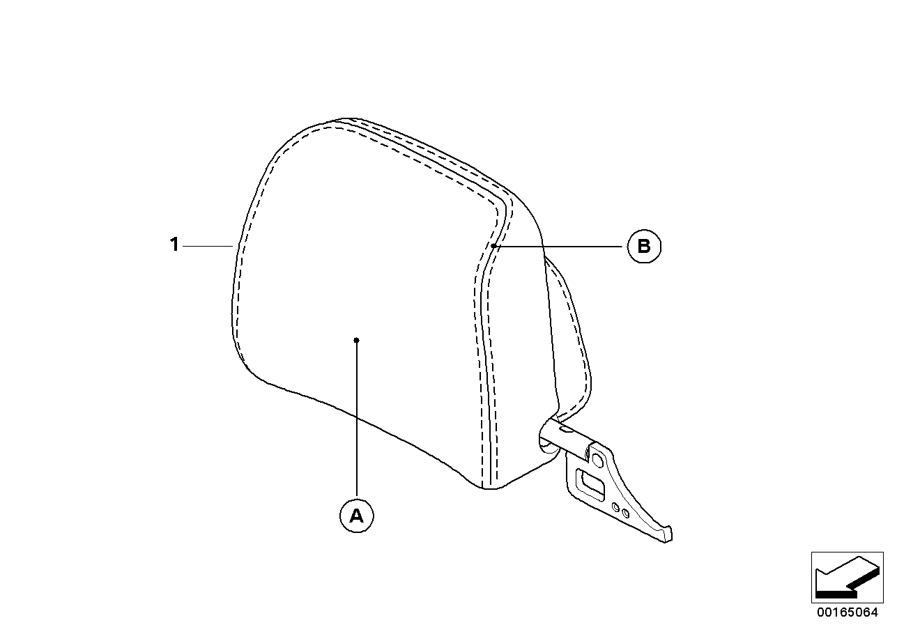 Individual leather head restraint, front