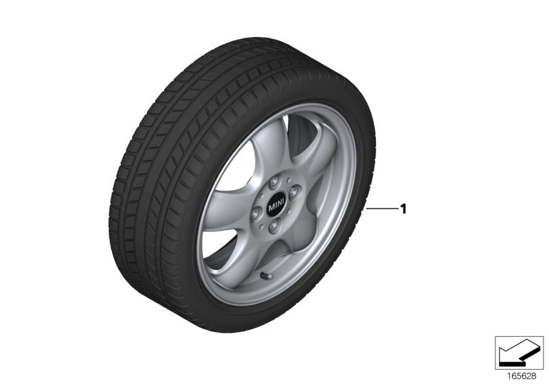 Wint.wheel w.tyre 5 Star sp. R100 - 15