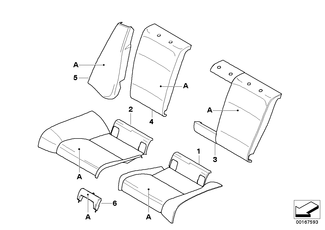 Ind.through-loading sys. rear basic seat