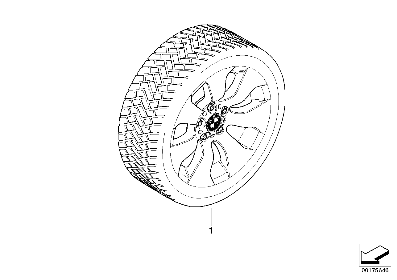 Roue hiver compl.rayons étoile 158 - 17