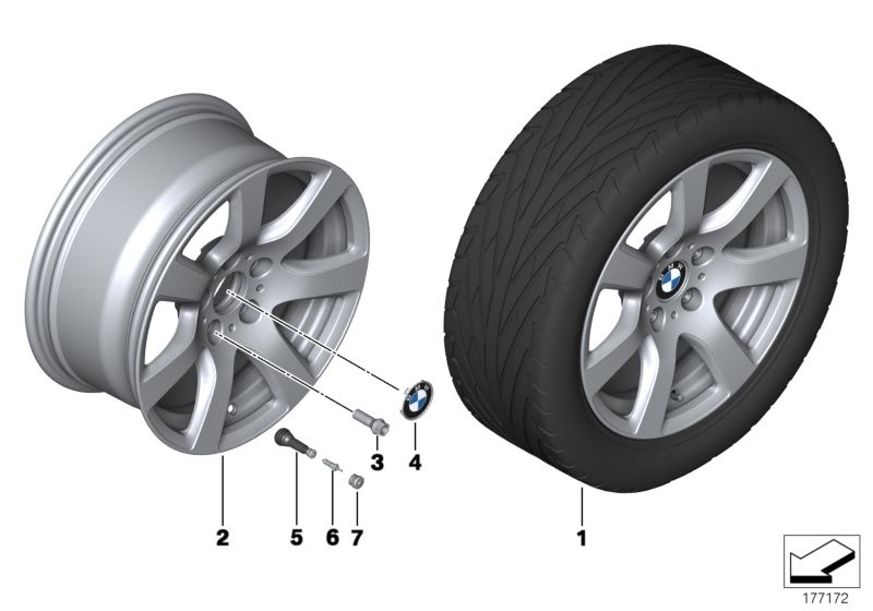 BMW 轻质铝合金轮辋 星形轮辐 233 - 17''