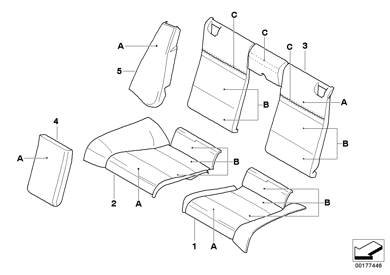 Individual seat, rear, LC