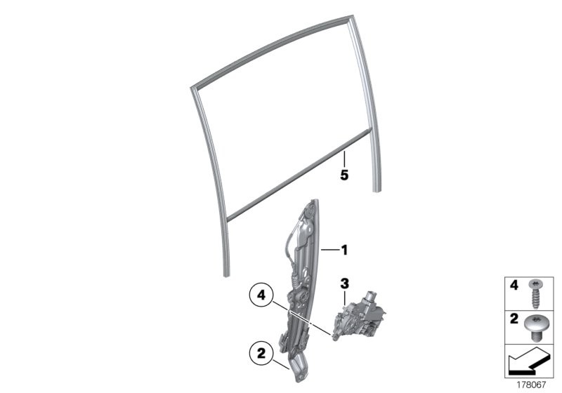 Mecanismo do vidro da porta traseira