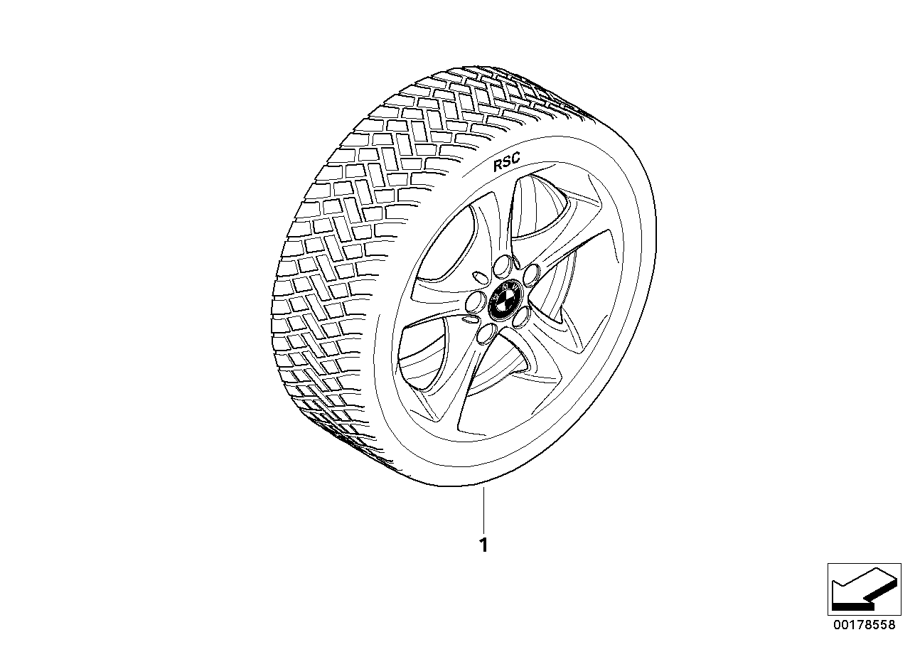 Roue hiver compl.rayons étoile 256 - 17
