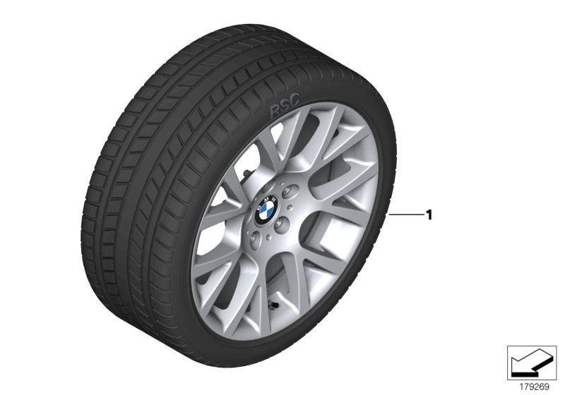 Wint.wheel w.tyre double spoke 238 -19