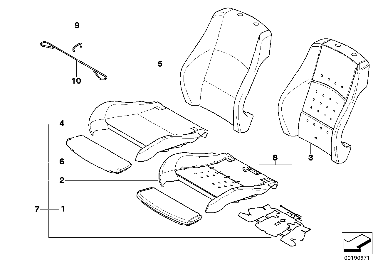 Seat, front, cushion &cover, sports seat