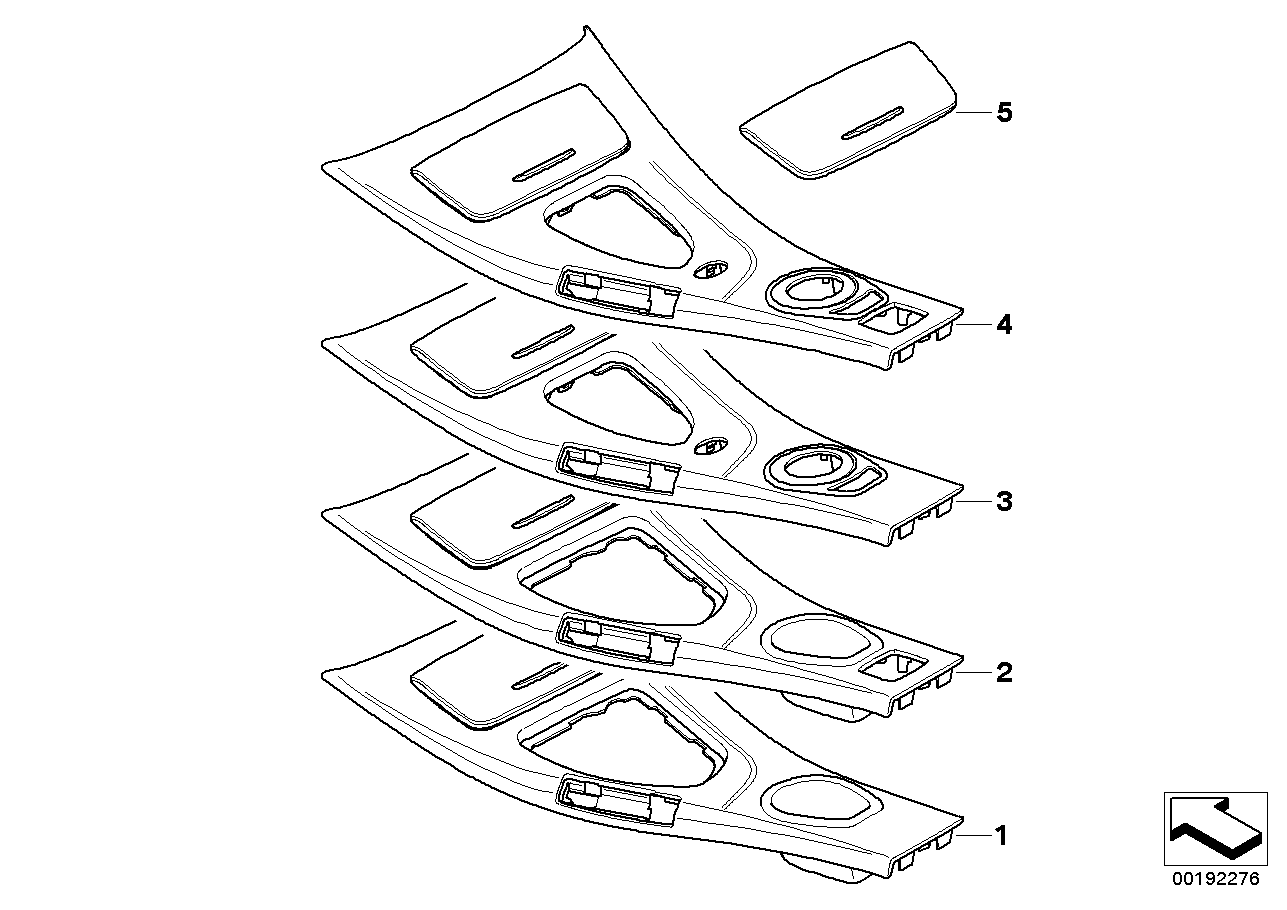 Center console storing partition
