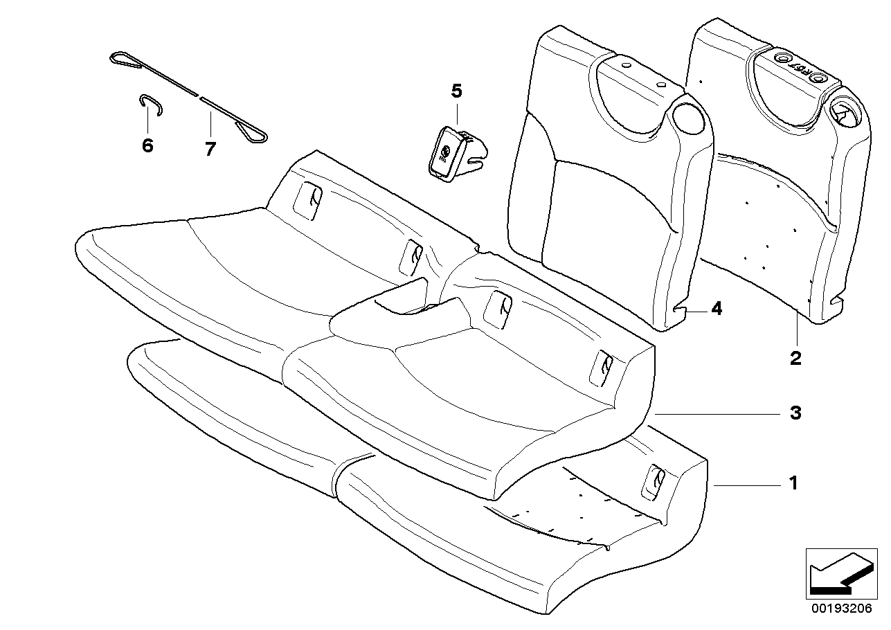 座椅 后部 座垫和座套 标准座椅