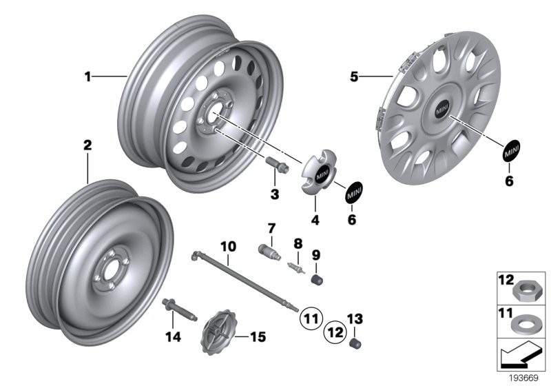 MINI steel disc wheel style12