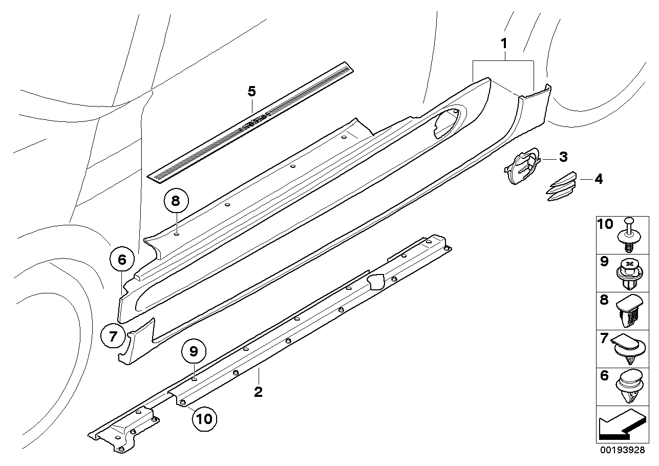 Sill strip, JCW aerodynamic package II