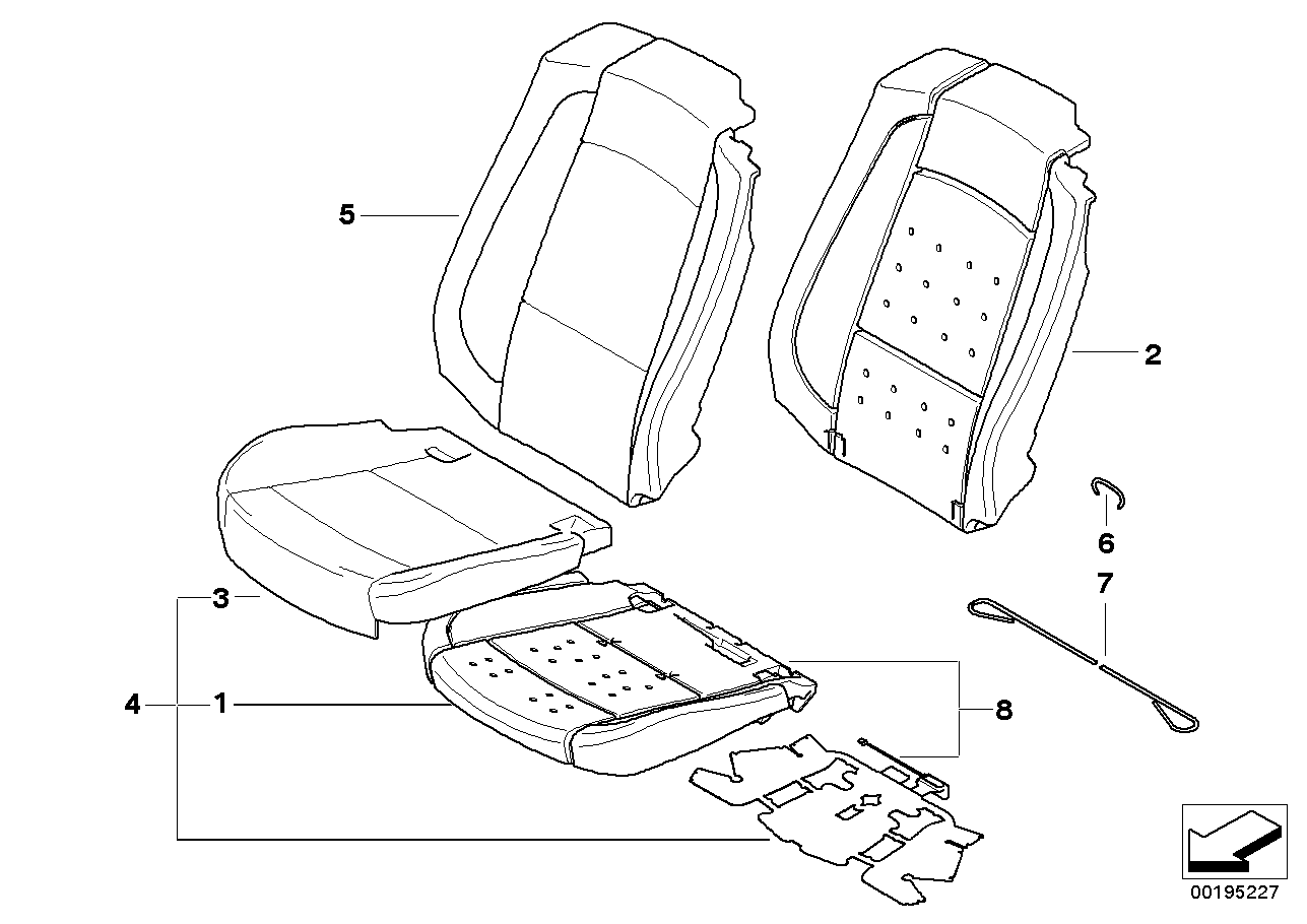 座椅 前部 座垫和座套 标准座椅