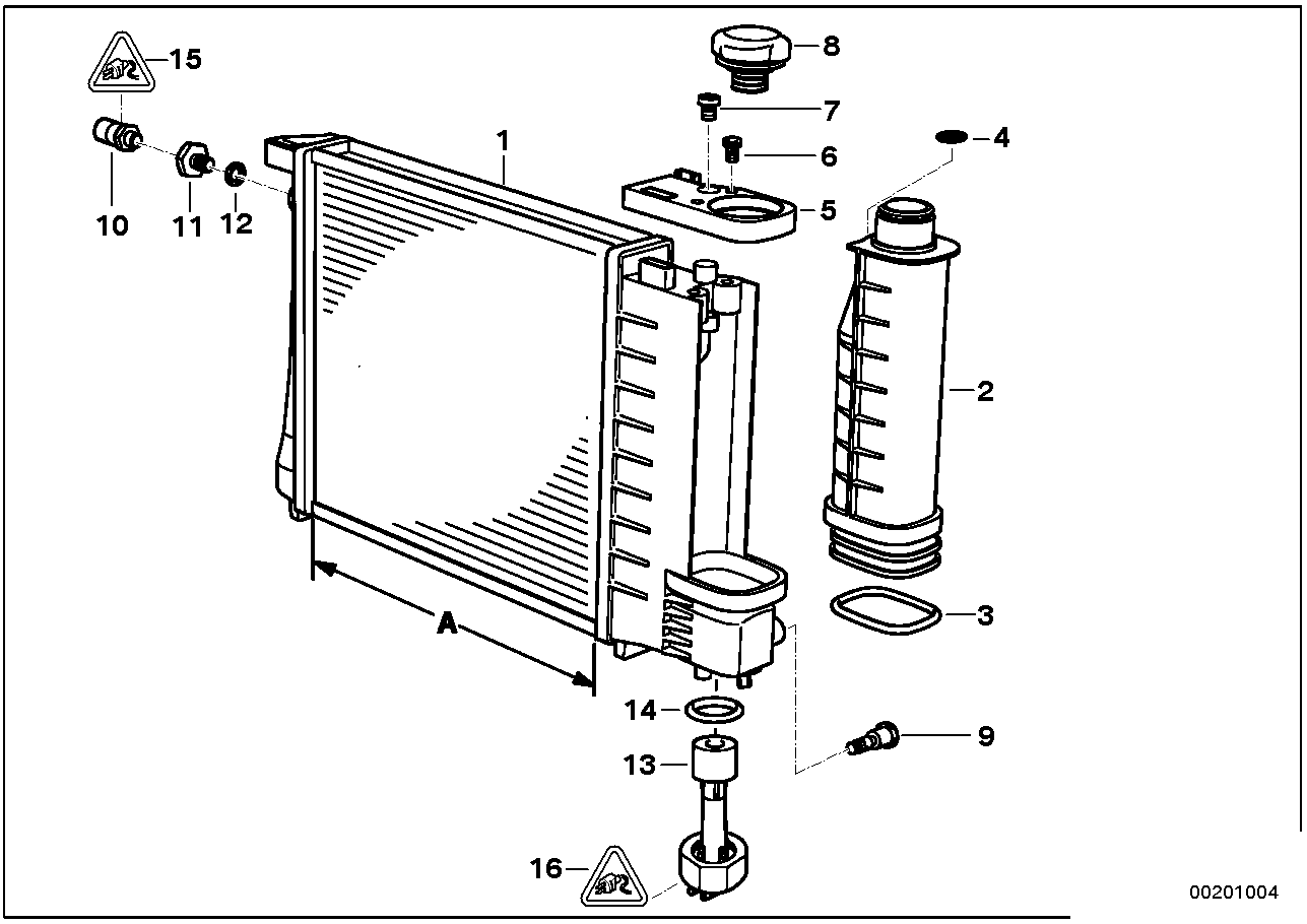 Vodní chladič-vyrovnávací nádoba