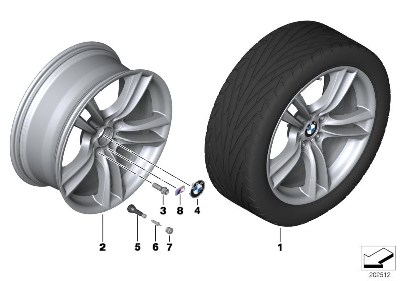 Roue all. BMW M rayons doubl. 303 - 20''
