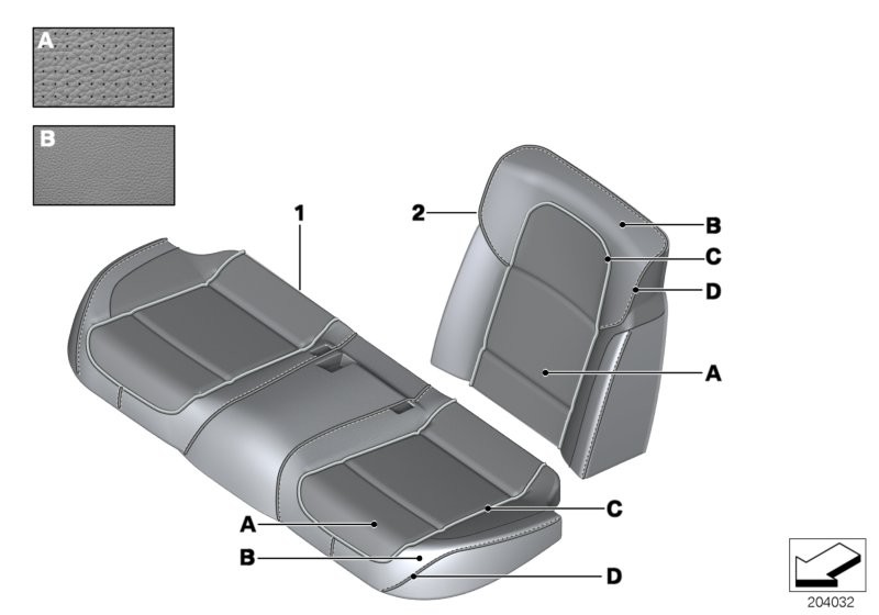 Individual basic seat, A/C leather, rear