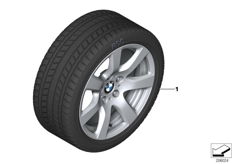 Winter wheel w.tyre star spoke 233 -17