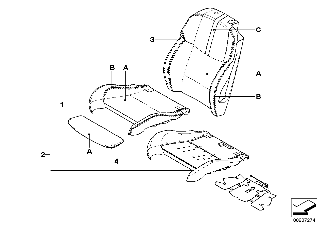 Indiv. cover, sports seat front, KA 381