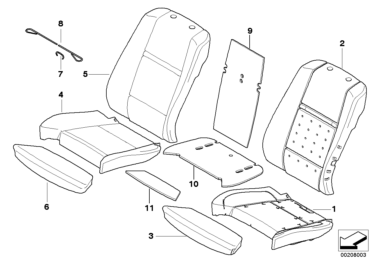 Seat, front, cushion& cover,comfort seat