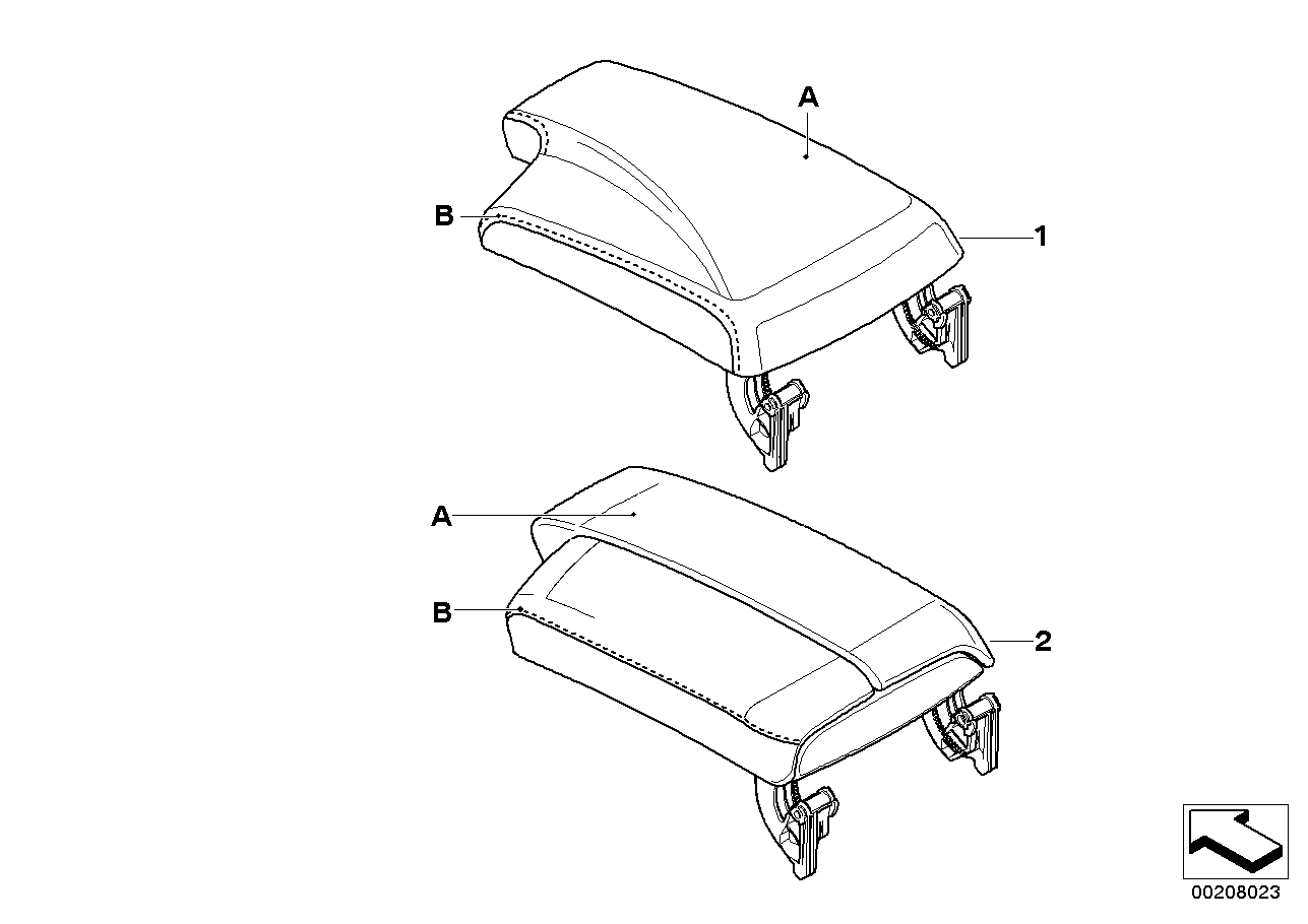 Indiv. armrest, centre console, KA 335
