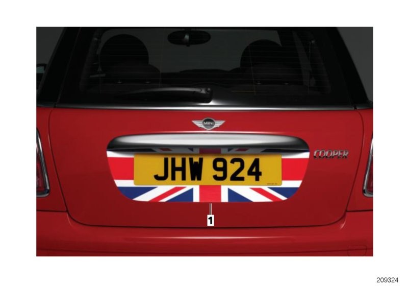 Rear number plate decals
