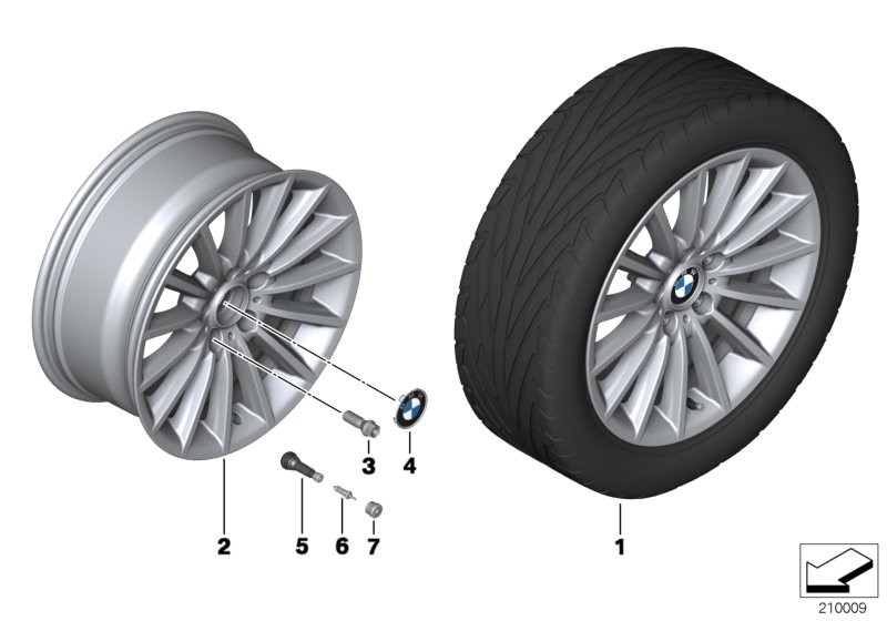 BMW 轻质铝合金轮辋 径向轮幅 237 - 18''