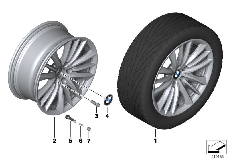 BMW 轻质铝合金轮辋 W 式轮辐 332 - 19''