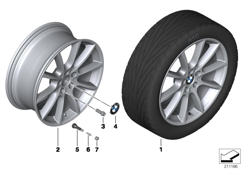 BMW 轻质铝合金轮辋 V 式轮辐 281 - 20