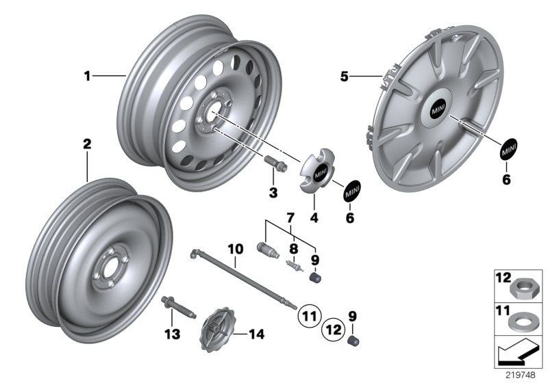 MINI steel disc wheel style12