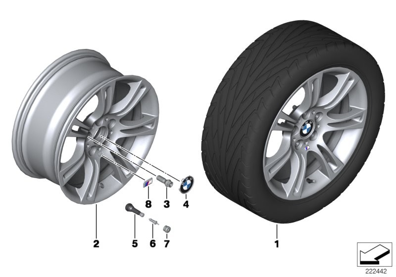 Roue all. BMW M rayons doubl. 350 - 18''
