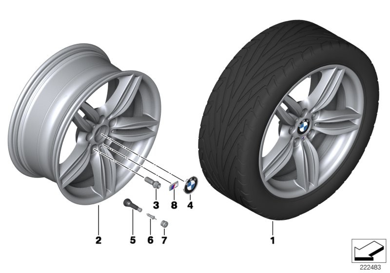 Roue all. BMW M rayons doubl. 351 - 19''