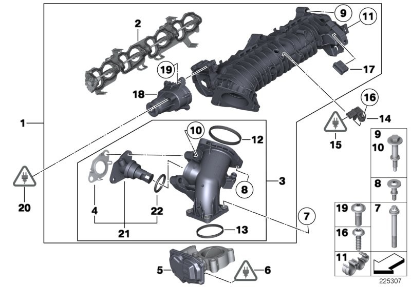 Intake manifold AGR with flap control