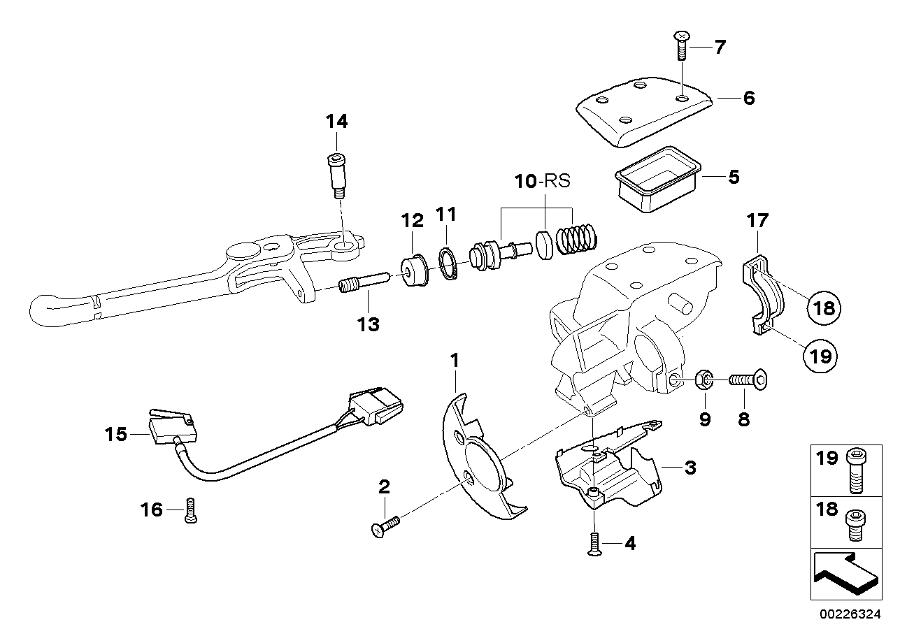 Single parts, clutch lever