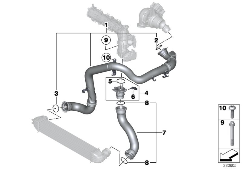 Intake manifold-supercharg.air duct/AGR