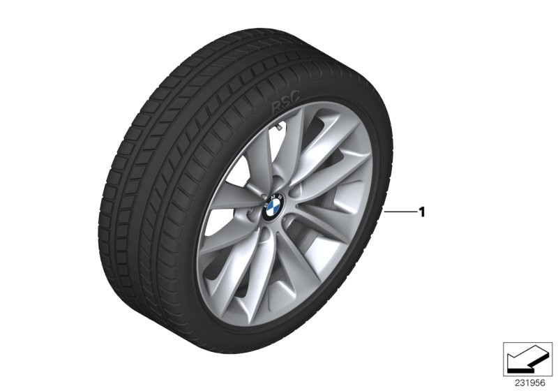 Winter wheel with tyre V-spoke 307 - 18