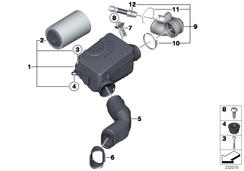 Intake silencer/Filter cartridge/HFM