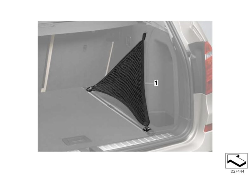 Luggage compartment net, lateral