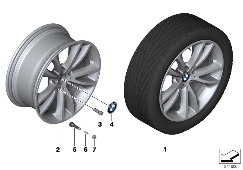 BMW 轻质铝合金轮辋 V 型轮辐 366 - 19''