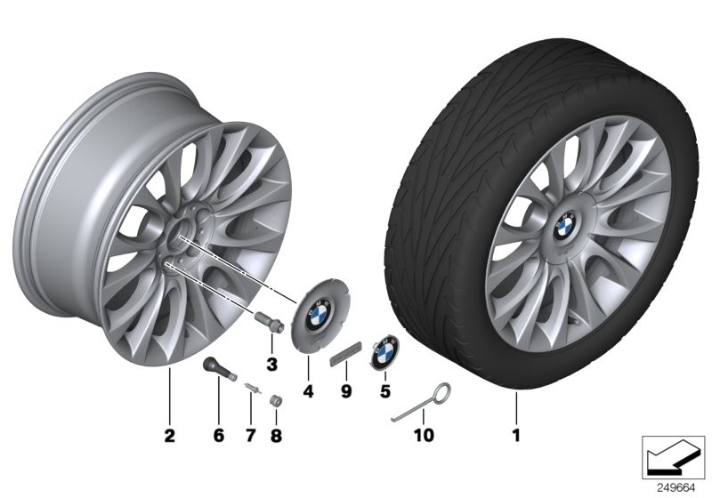 BMW 轻铝合金轮 个性化 V 型轮辐 349 -19''