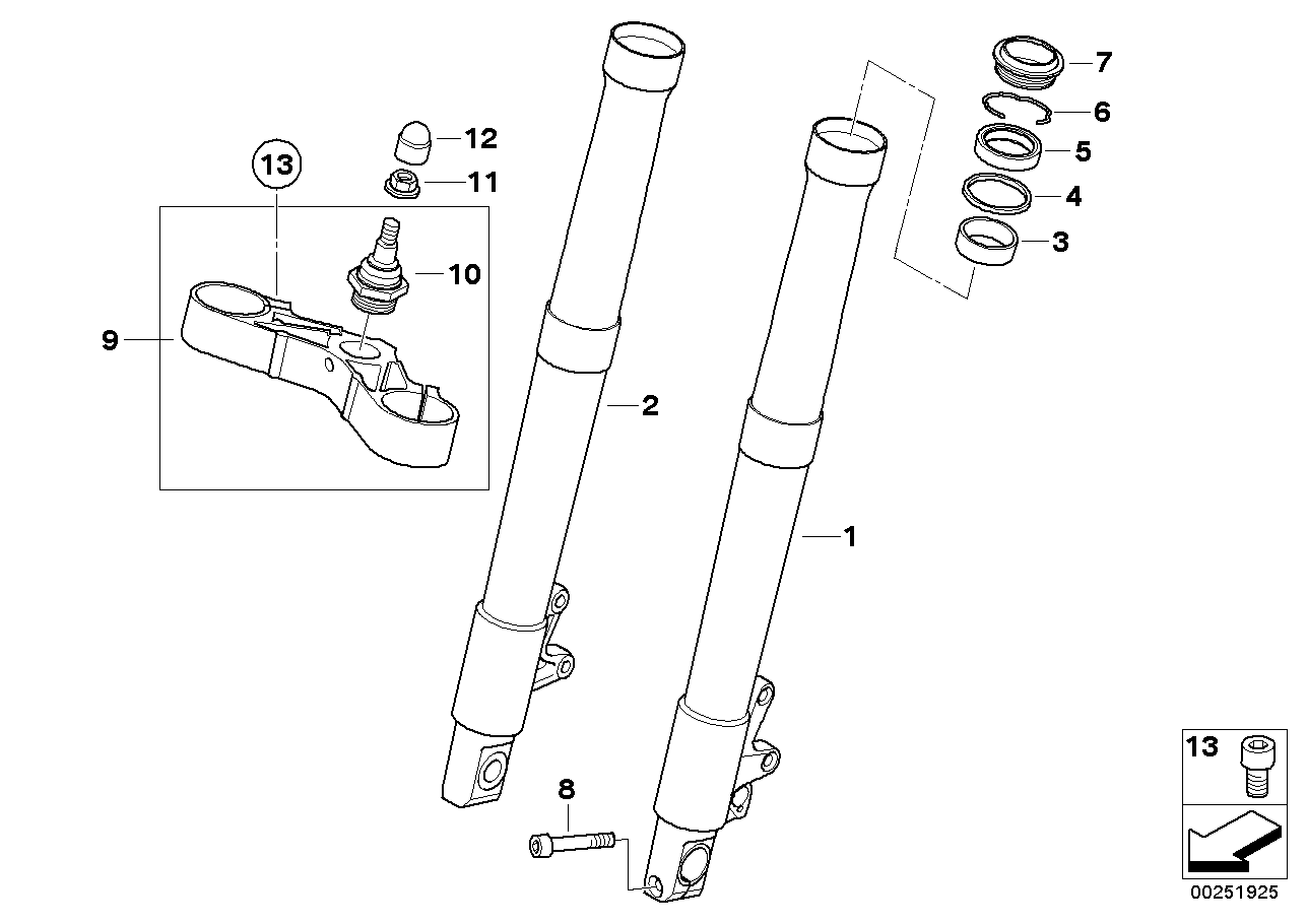 Kluznice/vidlicový můstek dolní Ø 41 mm