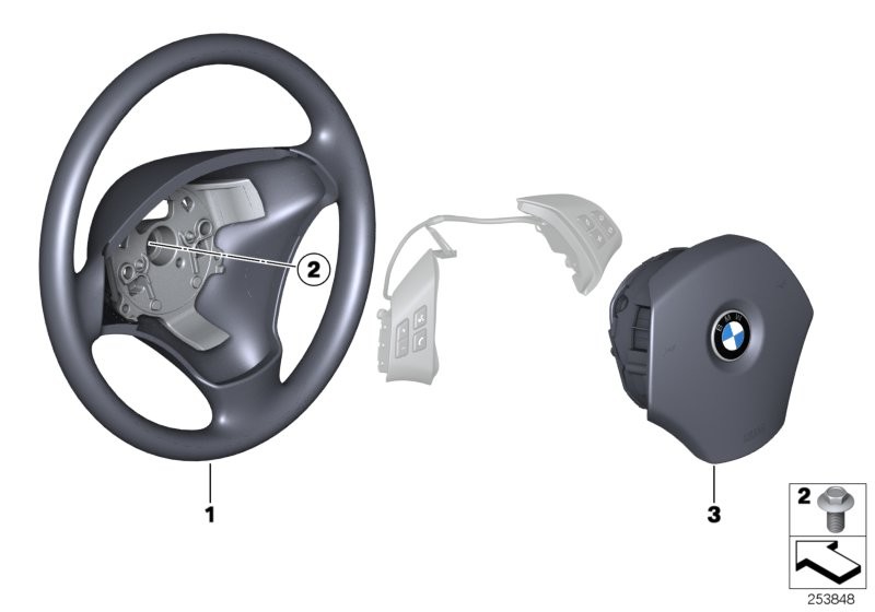 Ratt i läder multifunktion / airbag