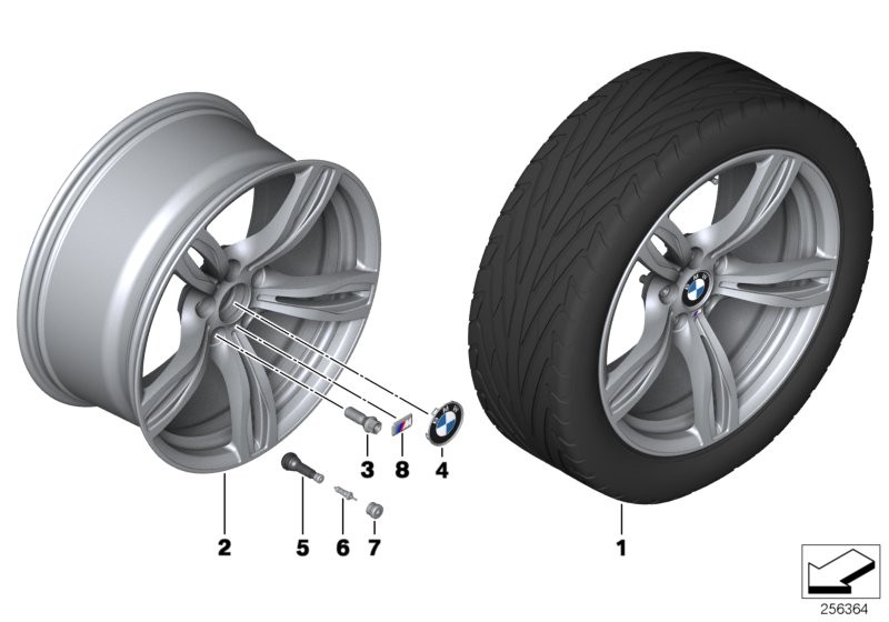 Roue all. BMW M rayons doubl. 343 - 20''
