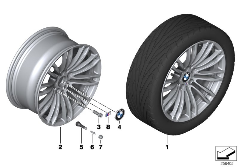 Roue all. BMW M rayons doubl. 345 - 19''