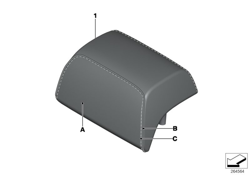 Indiv. headrest, leather, rear (S4UKA)