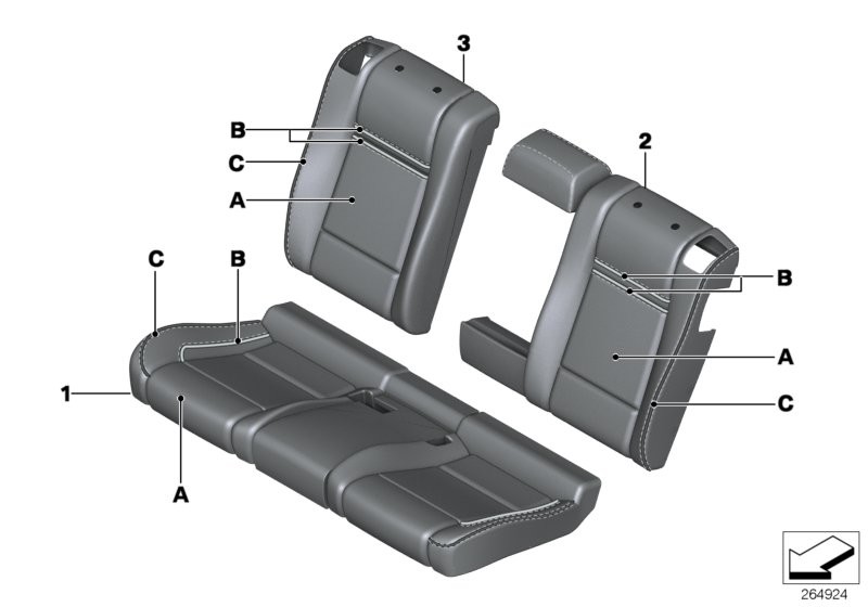 Indiv. cover, leather fit, rear (S4UKA)