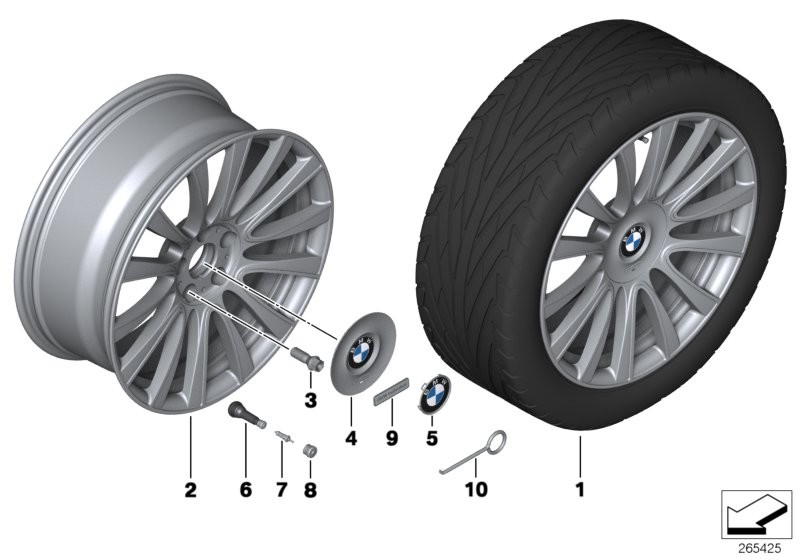 BMW轻质铝合金轮辋 个性化V型轮辐 374-20''
