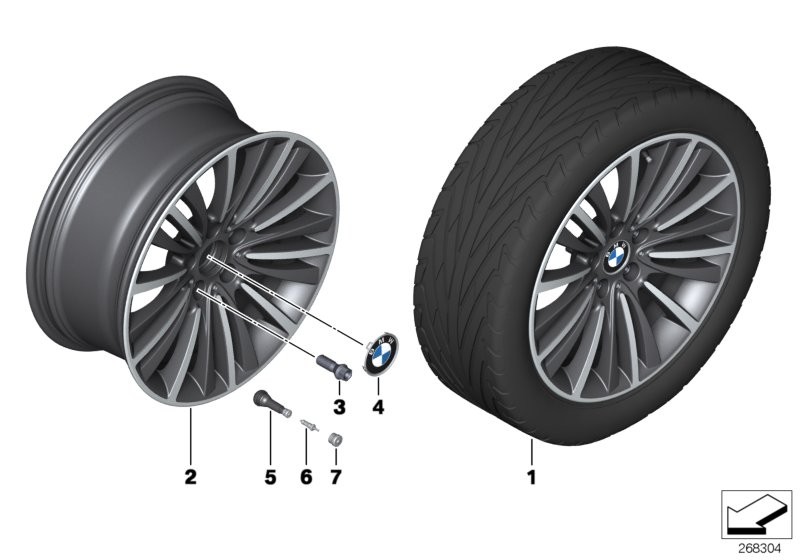 BMW 轻质铝合金轮辋 W 式轮辐 423 - 19''