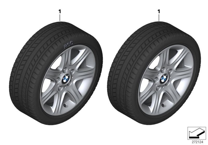 Winter wheel w.tyre star spoke 377 - 16